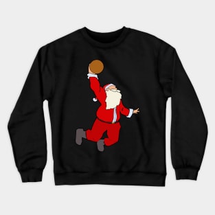 Santa Claus Slam Dunk Christmas Basketball Crewneck Sweatshirt
